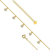 Bratara de picior argint placata cu aur galben cu pietre DiAmanti Z1658XG-DIA